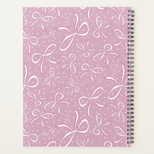 Delicate Roze Coquette Bows Planner (Achterkant)