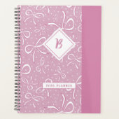 Delicate Roze Coquette Bows Planner (Voorkant)