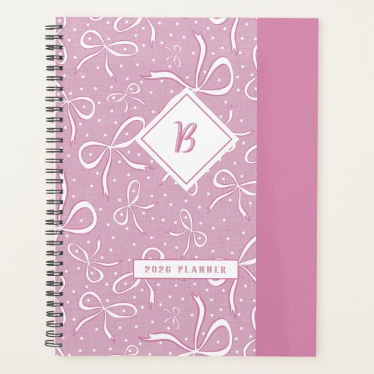 Delicate Roze Coquette Bows Planner (Voorkant)