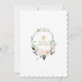 Delicate Roze Crème Bloemen Frame Goud Doop Kaart (Achterkant)