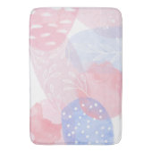 Delicate Roze en Blauwe Abstracte Waterverf Vorm Badmat (Voorkant Verticaal)