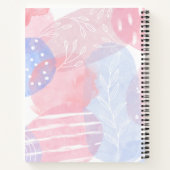 Delicate Roze en Blauwe Abstracte Waterverf Vorm Notitieboek (Achterkant)