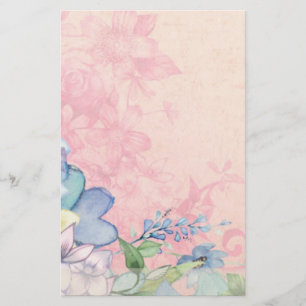 Delicate Roze en Blauwe Bloemen Wildflowers Briefpapier
