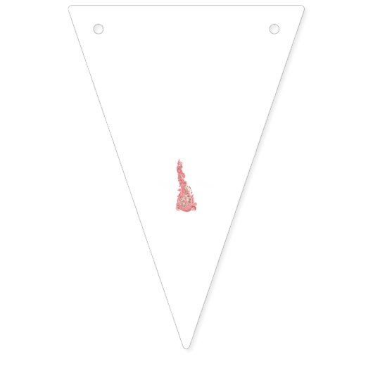 Delicate roze en bruine bloemen sieren een schone  vlaggetjes (Derde vlag)