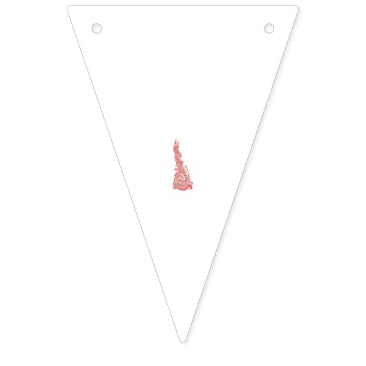 Delicate roze en bruine bloemen sieren een schone  vlaggetjes (Tweede vlag)