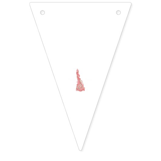 Delicate roze en bruine bloemen sieren een schone  vlaggetjes (Eerste vlag)