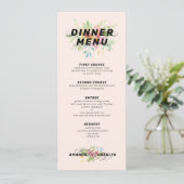 Delicate roze en gele bloemenboeket & patroon kaart (Staand voorkant)