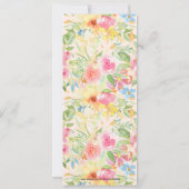 Delicate roze en gele bloemenboeket & patroon kaart (Achterkant)