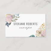 Delicate roze en gele Waterverf bloemen Visitekaartje (Voorkant)
