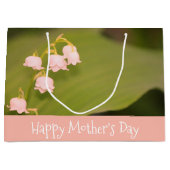 Delicate roze en olijvengroen groot cadeauzakje (Voorkant)