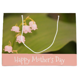 Delicate roze en olijvengroen groot cadeauzakje