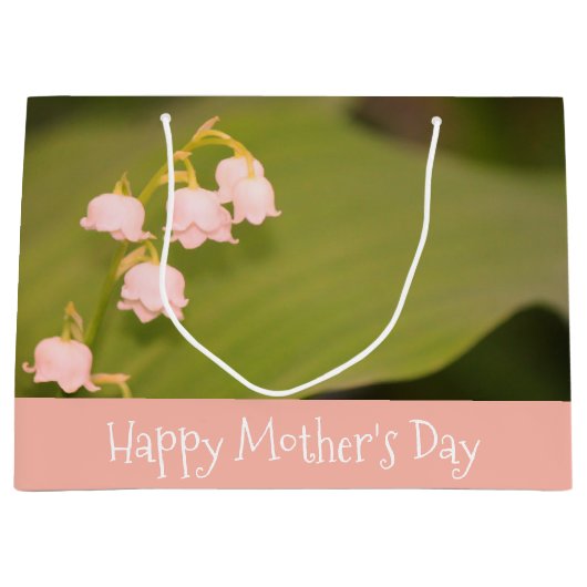 Delicate roze en olijvengroen groot cadeauzakje (Voorkant)