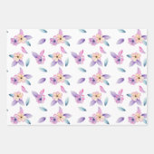 Delicate roze en Paarse Florals Inpakpapier Vel (Voorkant 2)