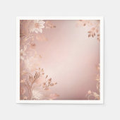 Delicate Roze en Roze Goud Bloem Servet (Voorkant)