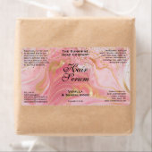 Delicate Roze Glitter & Gouden Dripfles Etiket (Insitu)