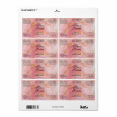 Delicate Roze Glitter & Gouden Dripfles Etiket (Full Sheet)