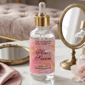 Delicate Roze Glitter & Gouden Dripfles Etiket
