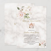 Delicate Roze Gouden Bloem Bruids Bruiloft Theepar Kaart (Voorkant / Achterkant)
