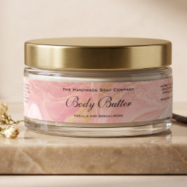 Delicate Roze & Gouden Glitter Body Butter Pot Lab