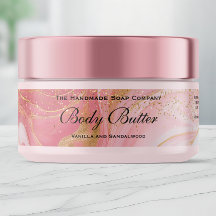 Delicate Roze & Gouden Glitter Body Butter Pot Lab