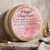 Delicate Roze & Gouden Glitter Body Butter Pot Lab Ronde Sticker