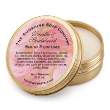 Delicate Roze & Gouden Marmer Vast Parfum Label