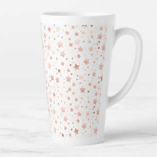Delicate Roze Gouden Sterren Grote Latte Mok