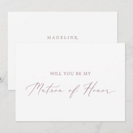 Delicate Roze Gouden Trouvriend Voorstelkaart Kaart (Voorkant / Achterkant)