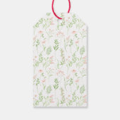 Delicate roze groene wilde bloem bruiloft dank u cadeaulabel (Achterkant)