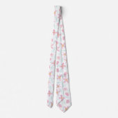 Delicate roze groene wilde bloemen Waterverf Stropdas (Achterkant)