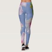 Delicate roze hibiscus leggings (Achterkant)