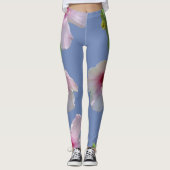Delicate roze hibiscus leggings (Voorkant)