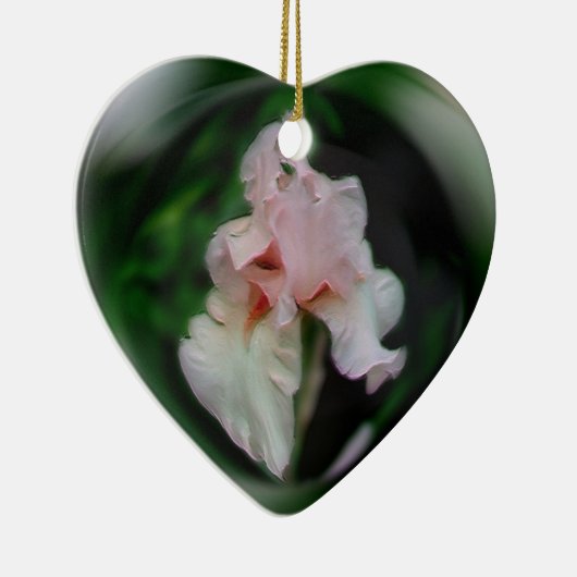 Delicate roze Iris Flower Art-Ornament Keramisch Ornament (Rechts)