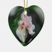 Delicate roze Iris Flower Art-Ornament Keramisch Ornament (Links)