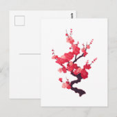 Delicate Roze Japanse Kersboomtak Briefkaart (Voorkant / Achterkant)