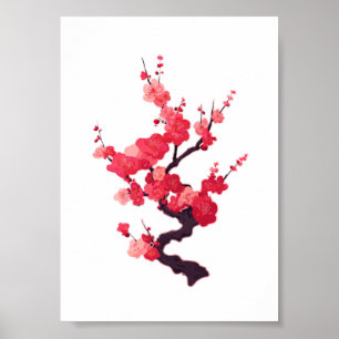 Delicate Roze Japanse Kersenboomtak Poster