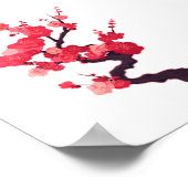 Delicate Roze Japanse Kersenboomtak Poster (Hoek)