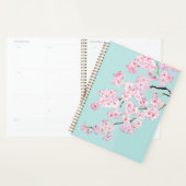 Delicate Roze kersenbloesem in blauwe achtergrond Planner (Display)