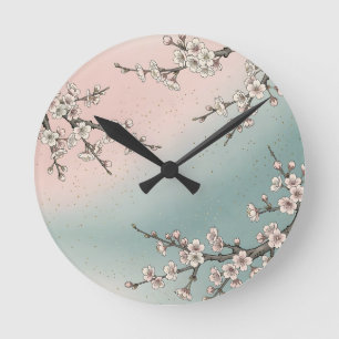 Delicate Roze Kersenbloesem Sakura Takken Ronde Klok