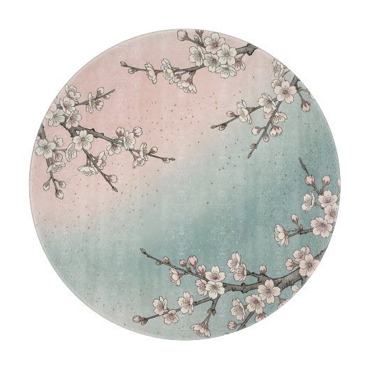 Delicate Roze Kersenbloesem Sakura Takken Snijplank (Voorkant)