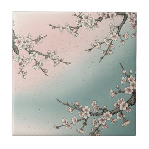 Delicate Roze Kersenbloesem Sakura Takken Tegeltje