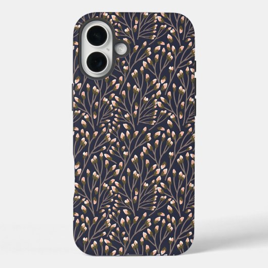 Delicate Roze Knoppen aan Bruine Takken Case-Mate iPhone Case (Achterkant)