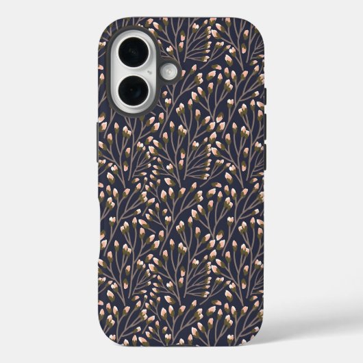 Delicate Roze Knoppen aan Bruine Takken Case-Mate iPhone Case (Achterkant)
