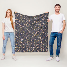 Delicate Roze Knoppen aan Bruine Takken Fleece Deken