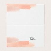 Delicate roze kwast Blush Trouw Tafelkaart Kaart (Buitenkant ongevouwen)