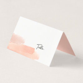 Delicate roze kwast Blush Trouw Tafelkaart Kaart