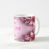 Delicate roze lelies koffiemok (Voorkant rechts)