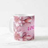 Delicate roze lelies koffiemok (Voorkant links)