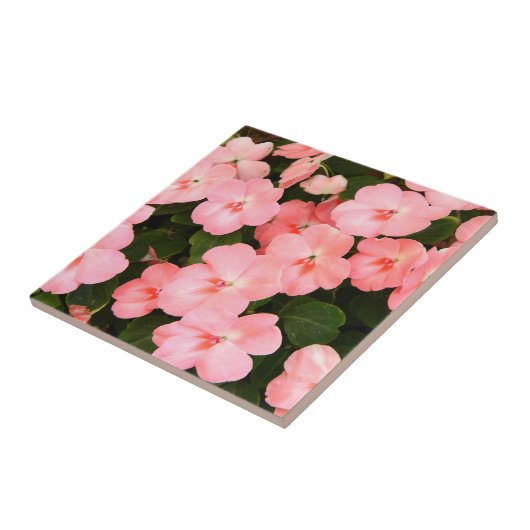 Delicate roze lentbloemen tegeltje (Zijkant)