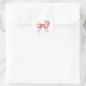 Delicate Roze Lint & Bloemen Ronde Sticker (Tas)